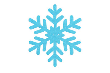 Blue glitter snowflake on transparent background for winter design