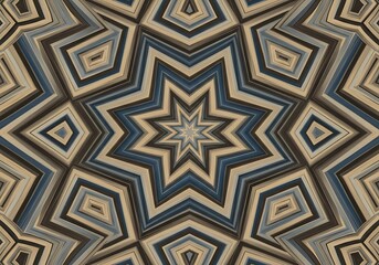 Geometric starburst with textured pattern in calming neutral color palette