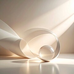Fototapeta premium Curved Reflective Objects with Gradient Light Transitions