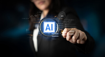 AI core technology presented with digital circuit connections, symbolizing AI systems, processing power, and integration into modern digital platforms Latch