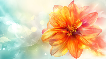 Digital technology abstract graphics with transparent colorful flowers for web page and PPT background