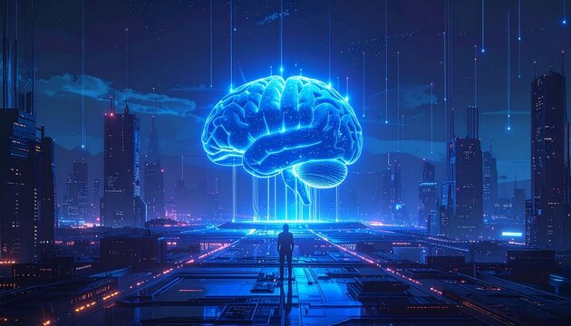 AI Brainscape Human Connection in Digital City