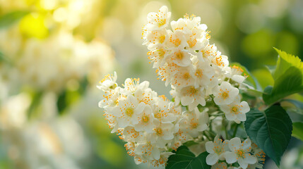 Delicate white flowers in springtime racemes on a Hagberry tree