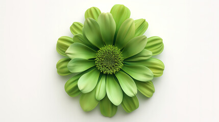 Elegant green flower on a clean white backdrop