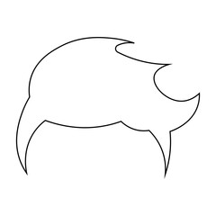 Hand Drawn Man Hairstyle. Vector Line Art