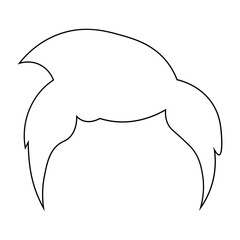 Hand Drawn Man Hairstyle. Vector Line Art