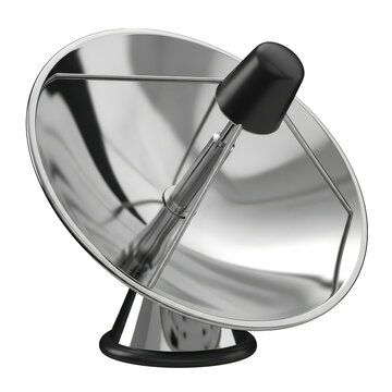 Shiny parabolic cooker on black background view isolated illuustration on transparent background 