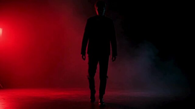 Psycho criminal or serial killer in dark scene - Generative AI