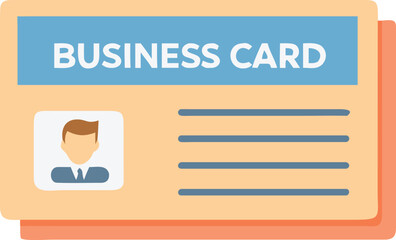 Vector illustration of a business card icon, featuring a simple design with rounded corners and a placeholder for text.