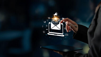 A concept of a digital marketing campaign delivered via email. This outreach contains business...