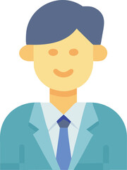 A professional avatar icon of a man wearing a suit and tie.