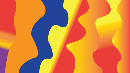 Vibrant Fluid Shapes Blend in a Dynamic Spectrum of Colors Creating an Energetic and Visually Appealing Abstract Composition