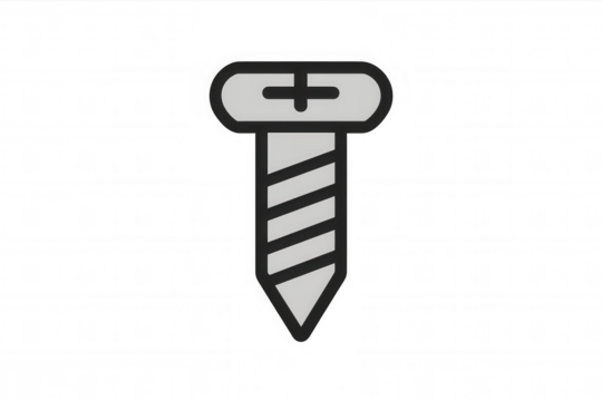 Screw icon showing slotted head screw design for construction, fixing, and repair projects