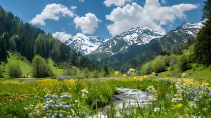 AlpineValleyWildflowersStream