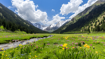 MountainValleyWithWildflowers