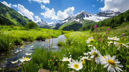 MountainMeadowWithWildflowersAndStream