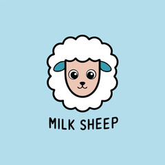 Cartoon sheep face with the text 