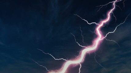 Dramatic Lightning Strike Lights up the Night Sky in a Thunderous Display of Nature's Power