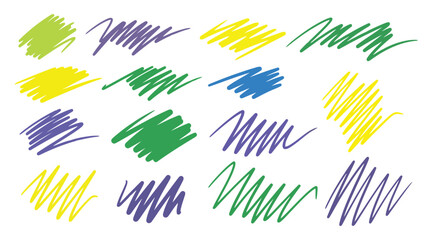 Fototapeta premium Illustration of colorful scribbled marker strokes