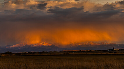 sunset storm cloud over the mountain