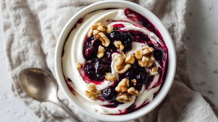 Yogurt Parfait with Berries and Walnuts