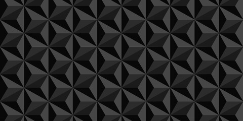 Seamless dark geometric pattern with 3D diamond shapes creating a modern abstract texture.