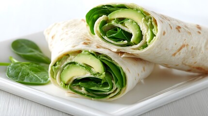 Avocado Spinach Wrap on Plate