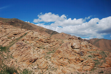 Rocky mountain landscape under a clear blue sky