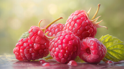 Ripe raspberries ideal for use in dishes and fresh fruit imagery