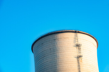 Local close-up of cooling tower in thermal power plant