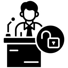 Political Freedom glyph icon