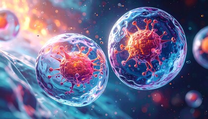 Naklejka premium Vibrant microscopic viruses