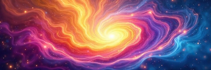Swirling Aura of Spiritual Energy An Abstract Image of Vibrant Colors Conveying Inner Peace and Enlightenment, Ideal for Meditation, Yoga, and Wellness Themes