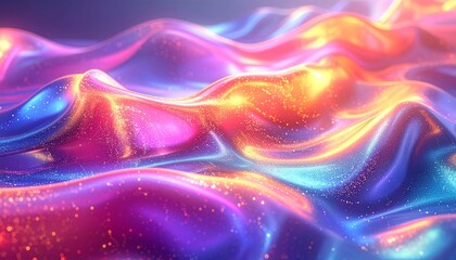 Obraz premium 虹色ホログラムが広がる未来的グラデーション背景