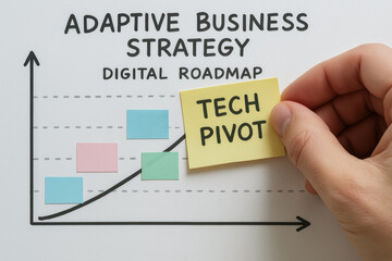 Adaptive business strategy embraces digital roadmap and tech pivot to drive growth and innovation while responding to market change