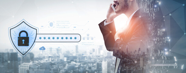 A concept of advanced network security. This system combines password protection with biometric fingerprint authentication and cloud data verification for secure access. Fermion