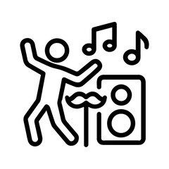 Dance party music icon with transparent background for wedding event timeline
