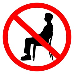 No Sitting Allowed Prohibition Sign