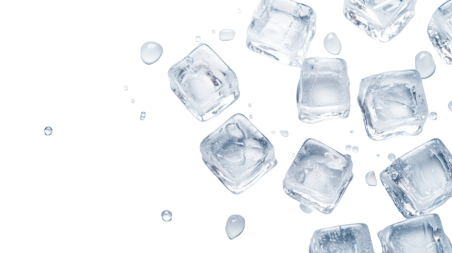 Crystals of sugar or salt isolated on transparent background
