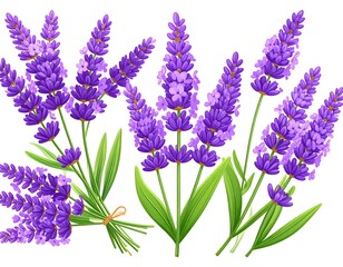 Vibrant lavender sprigs arranged
