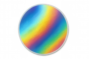 Circular rainbow gradient spectrum creating an abstract colorful textured background on transparent