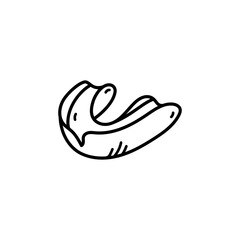 Simple Black Line Art Doodle Of A Mouthguard On A Transparent Background Perfect For Sports And Healthcare Graphics