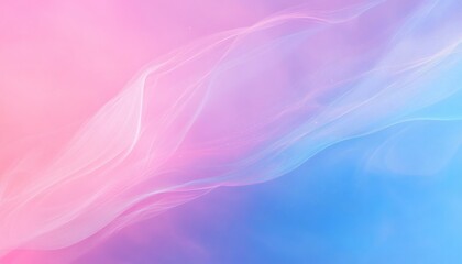 The illustration shows soft pastel pink and blue colors with delicate, flowing wave patterns that create a calm and dreamy mood.