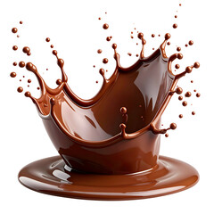A glossy crown-like splash of rich brown liquid erupts from a circular base