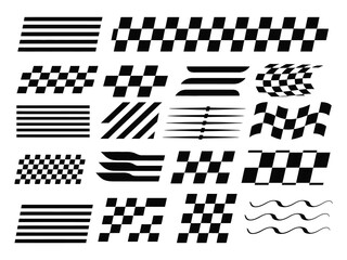 Black Racing Shapes Collection &ndash; Stripes, Flags, and Motion Graphics for Motorsport Branding and Decals
