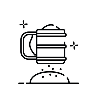 black sifter sifting flour clip art preview
