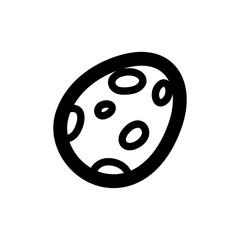 Simple black outline of a spotted egg with a thick border on a transparent background abstract art symbol representation