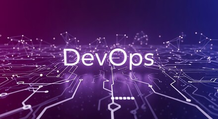 Abstract Digital DevOps Technology Circuit Board System Communication Background