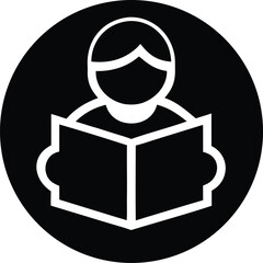 Student Reading vector icon.