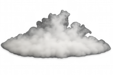 White dense smoke or fog effect dissolving on transparent background rendering a mystical atmosphere